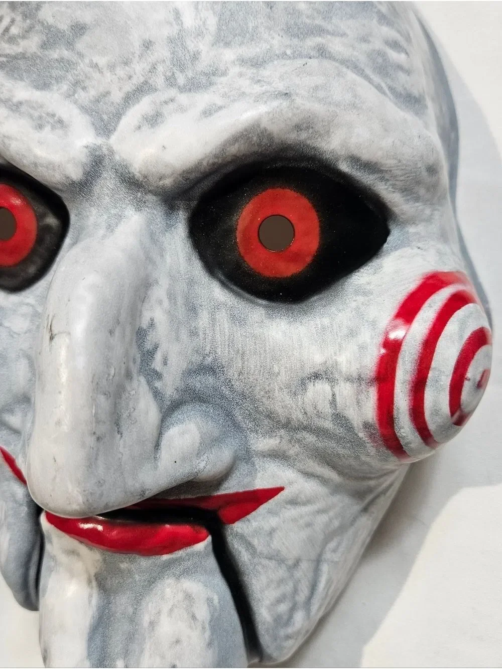 SAW Billy Puppet Vacuform Mask Red Eyes Horror Costume Trick or Treat Studios